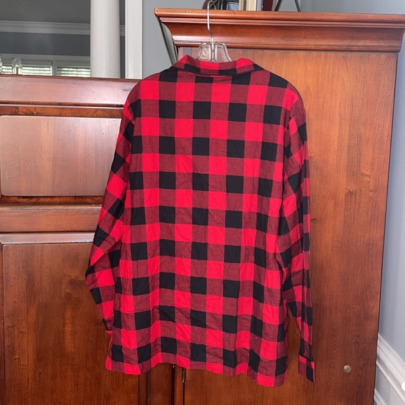NWOT Women’s Buffalo Checked Button Down Long Sleeve Pajama Shirt - Picture 2 of 3